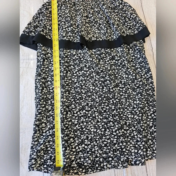 Vintage 80's In Cinq Women's Dress •Size 12• Made In USA Black Floral Ruffle - Picture 8 of 12